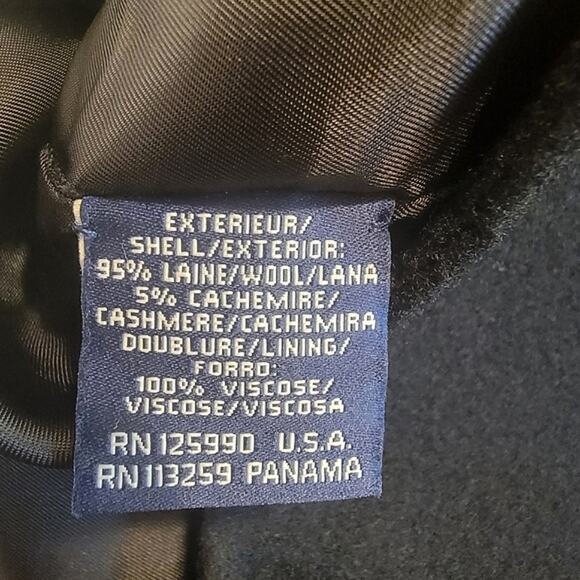 Faconnable Wool Cashmere V Neck Short Sleeve Black Midi Sheath Dress Size 14 - Picture 13 of 15